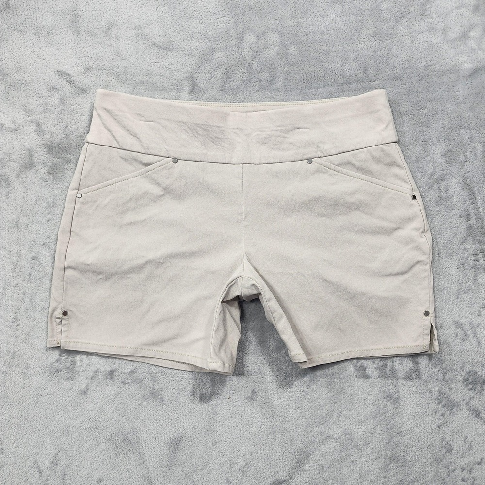 INC International Concepts Shorts Womens 6 Beige Pull On Chino Stretch Studded